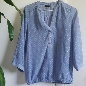 THE LIMITED sheer dots blue top